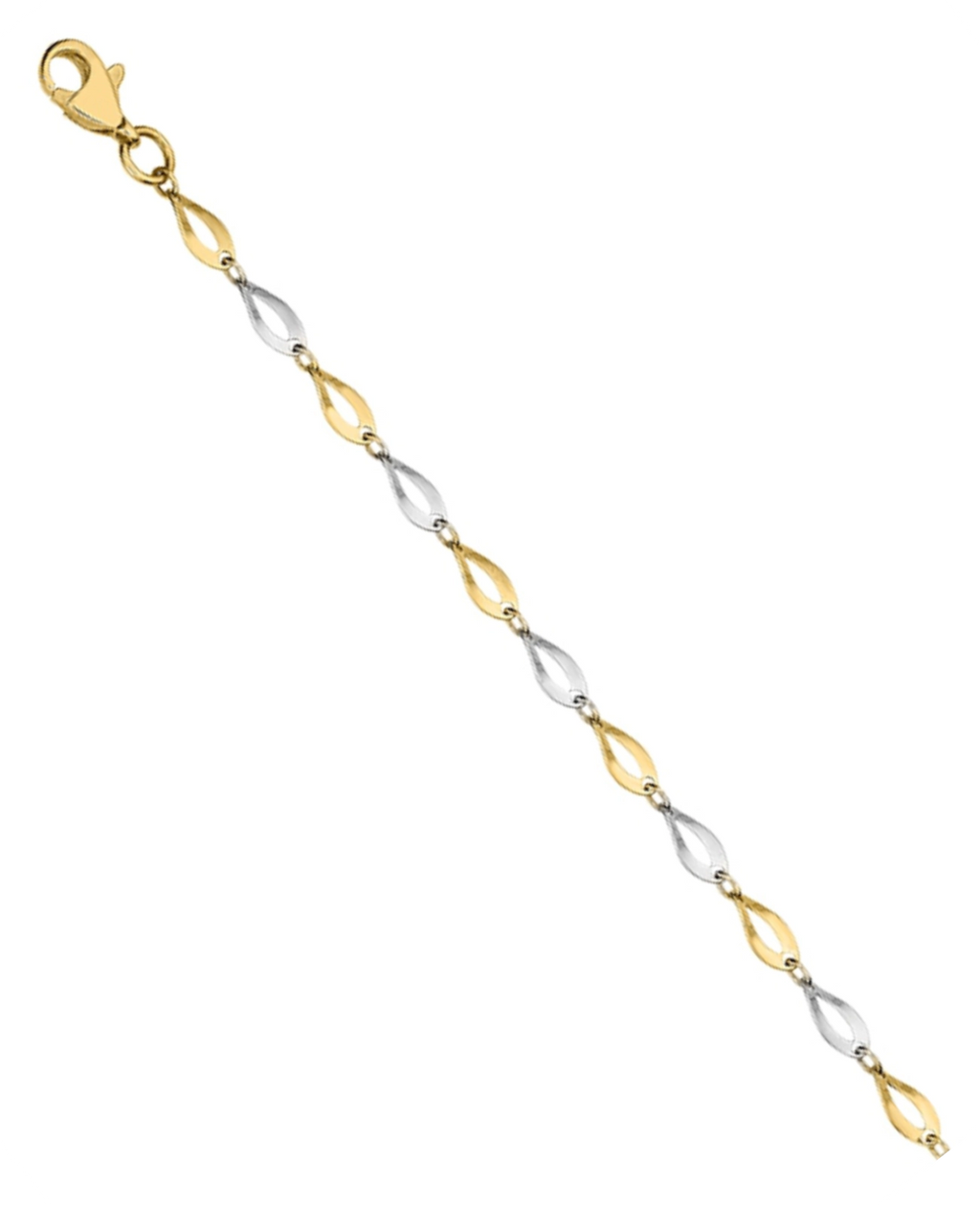armband mit abwechseln gold und weissgold gliedern