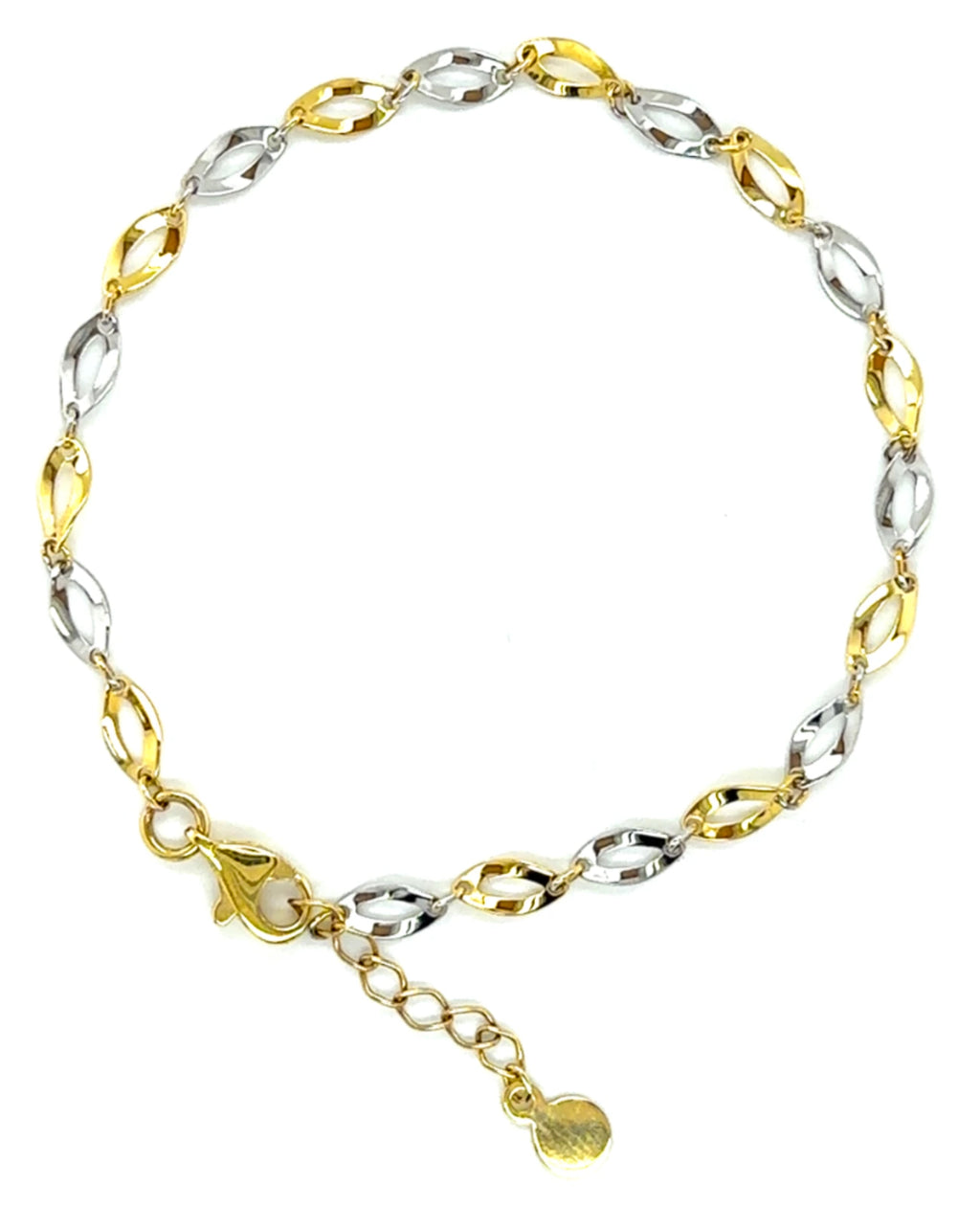 armband mit abwechseln gold und weissgold gliedern