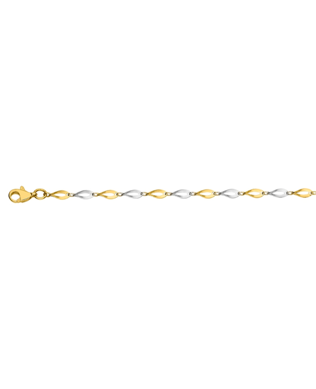 armband mit abwechseln gold und weissgold gliedern