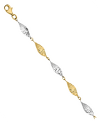 armband mit abwechselnden gold und weissgold gedrehten gliedern