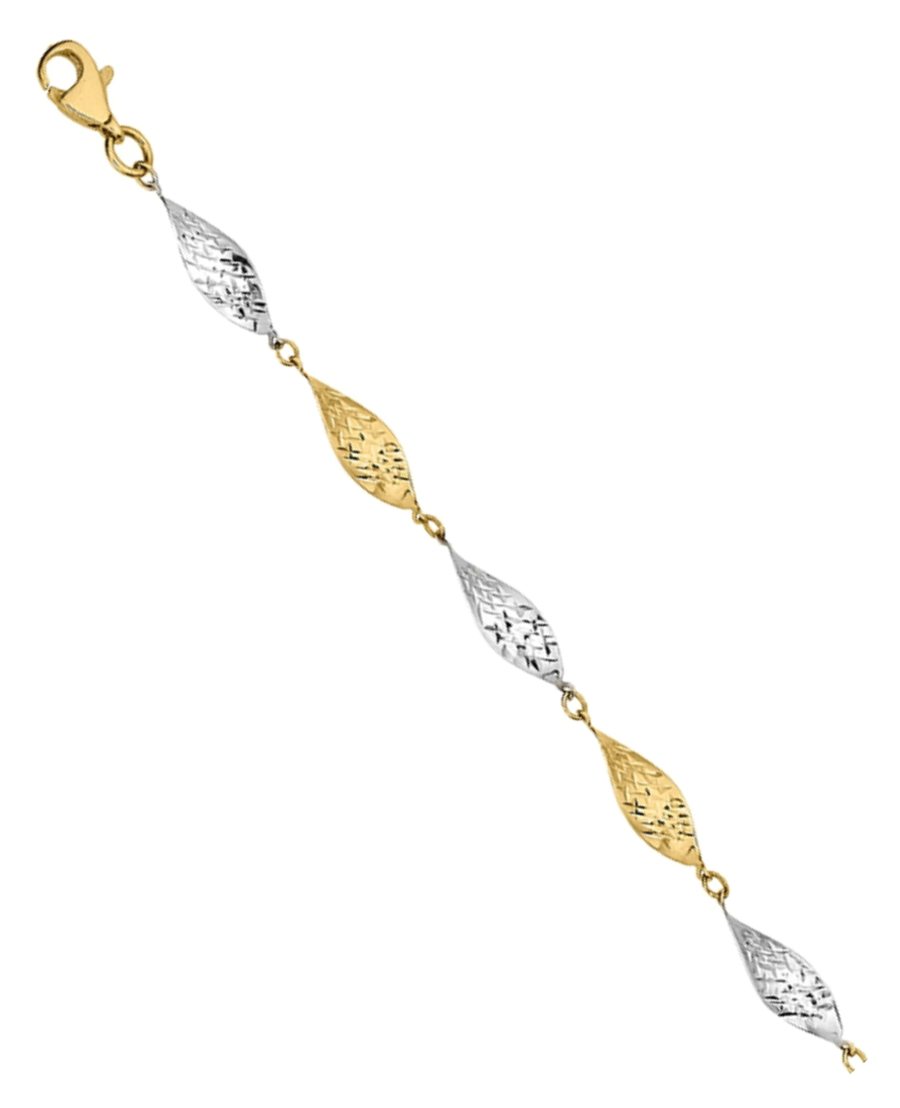 armband mit abwechselnden gold und weissgold gedrehten gliedern