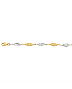 armband mit abwechselnden gold und weissgold gedrehten gliedern