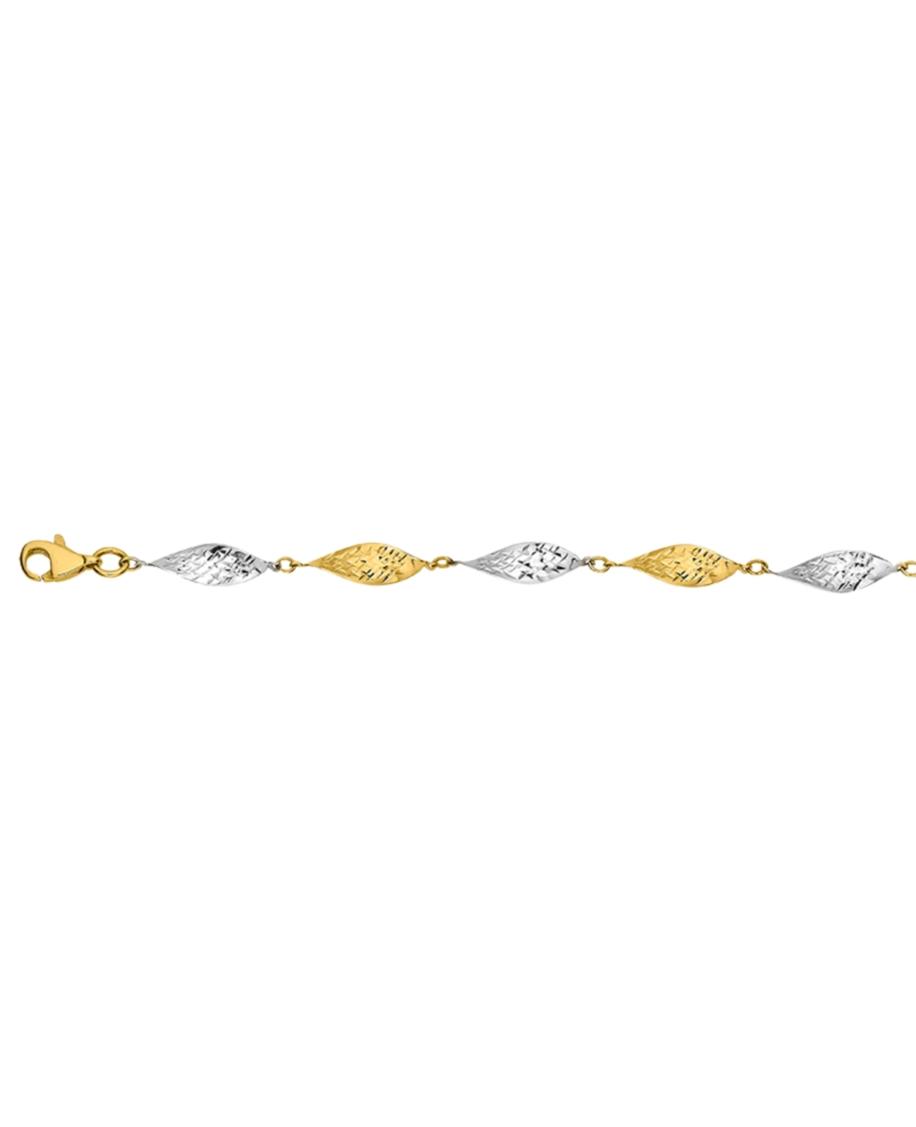 armband mit abwechselnden gold und weissgold gedrehten gliedern