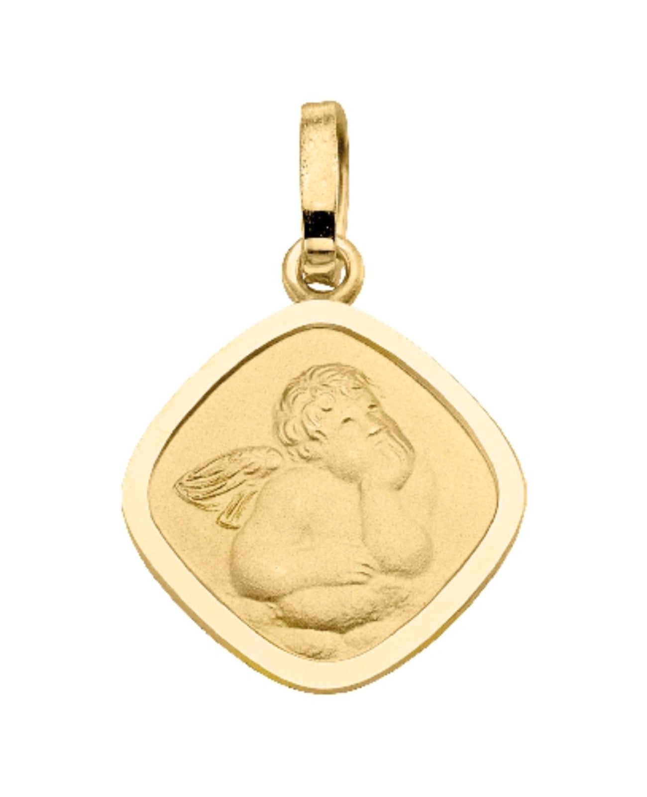 Vierecker schutzengel anhänger in gold