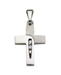 Kreuz anhänger mit 3 zirkonia steinen