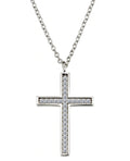 ankerkette mit kantigen kreuz anhänger voll mit zirkonia steinen besetzt