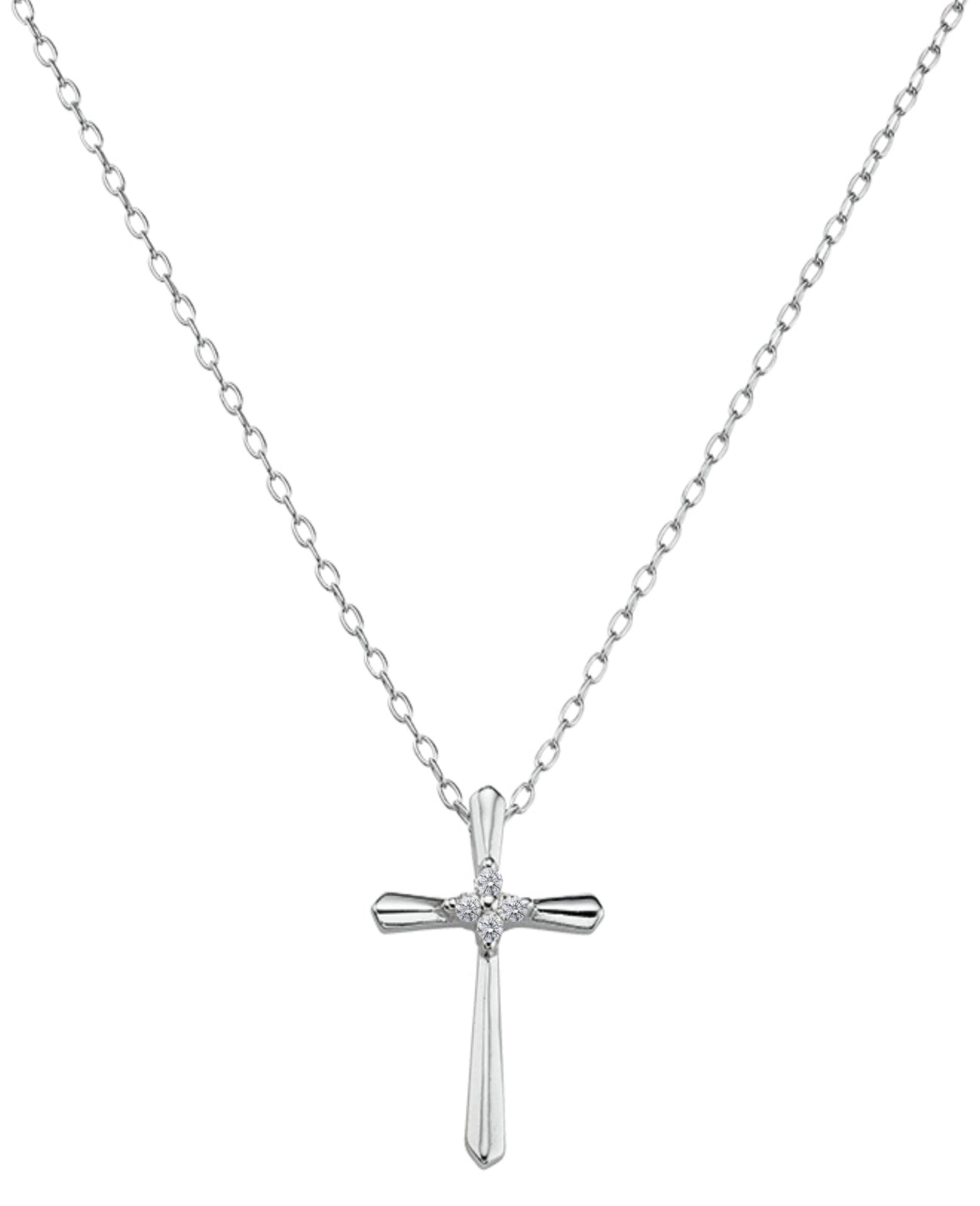 ankerkette mit diamantierten kreuz anhänger