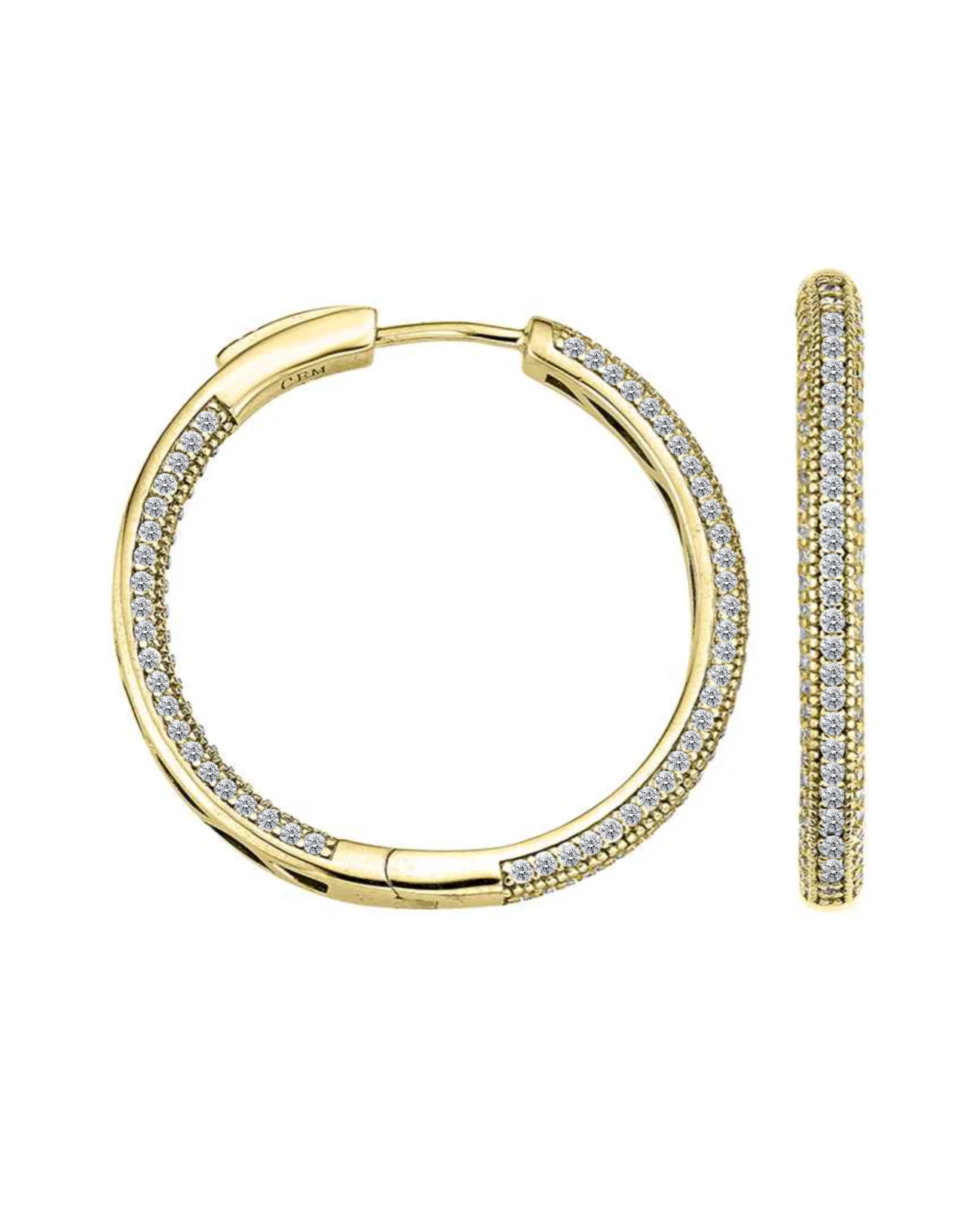 creolen gold mit innen und aussen zirkonia steine