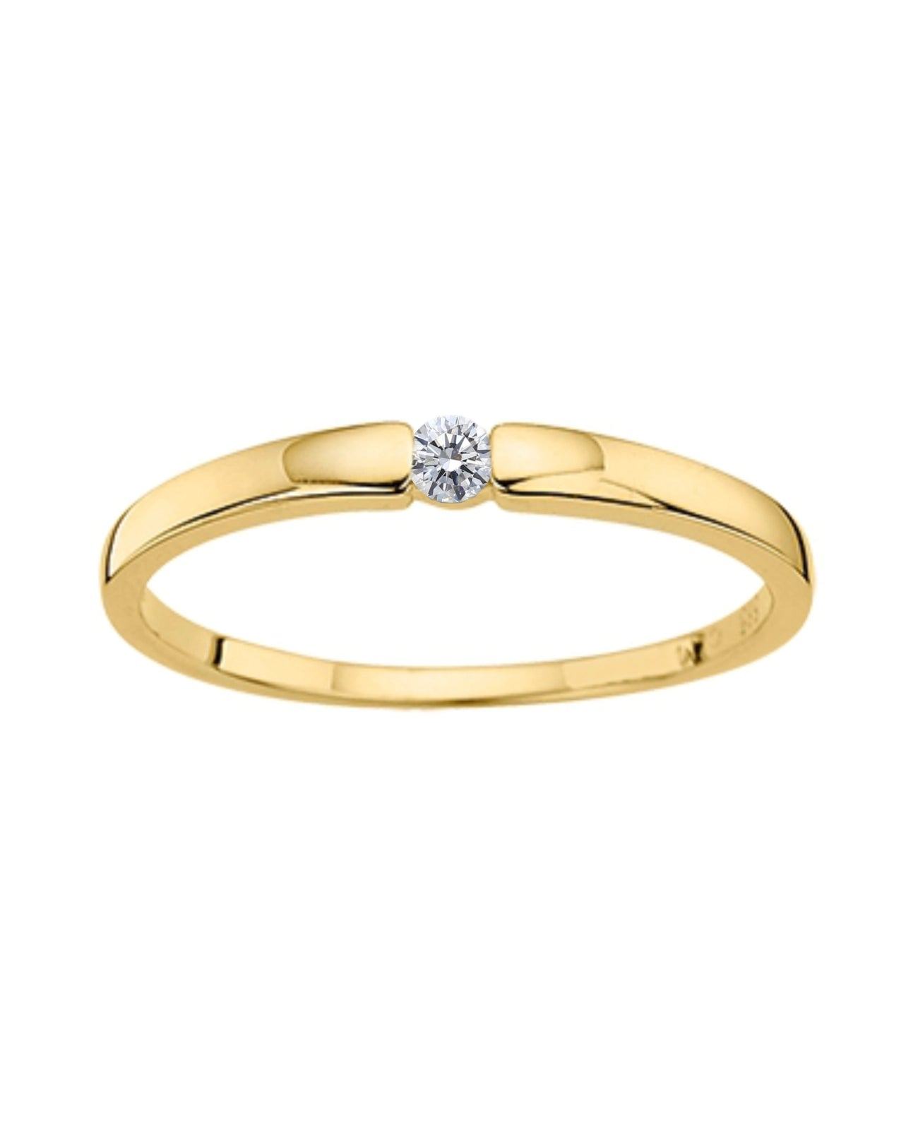 schmaler ring mit brillant in der mitte