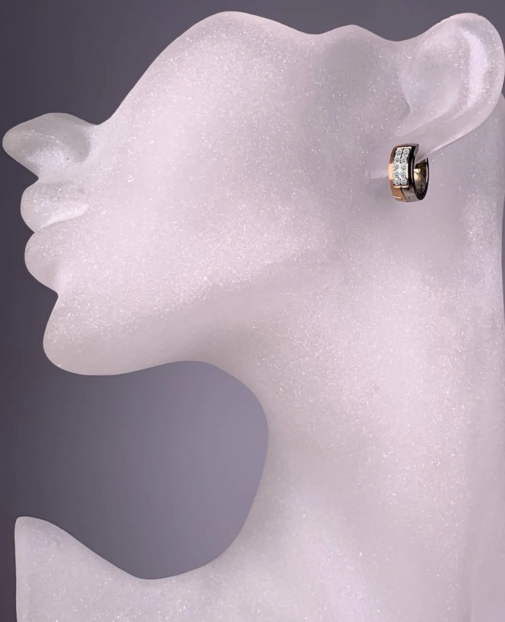 bicolor creolen eine seite titan die andere seite gold mittig 2 reihen zirkonia steine