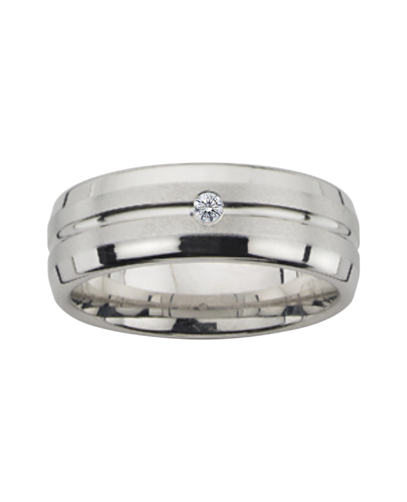 Ring mattiert in der Mitte Brillant rille mittig poliert