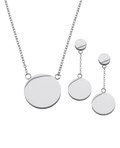 Schmuckset kette mit scheiben mittelteil und ohrhänger mit scheibe