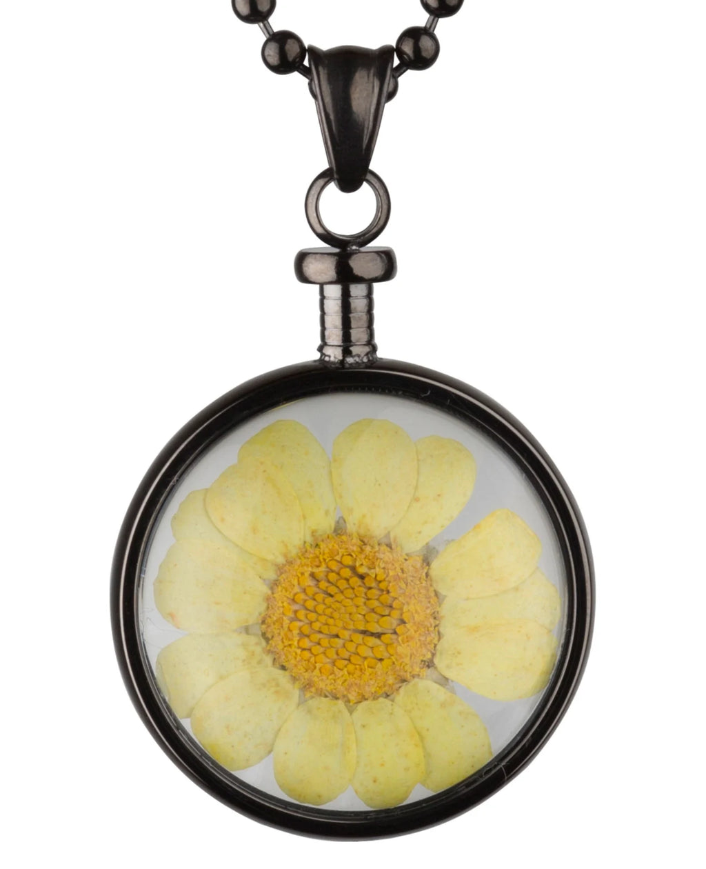 anhaenger mit blume hinter glas