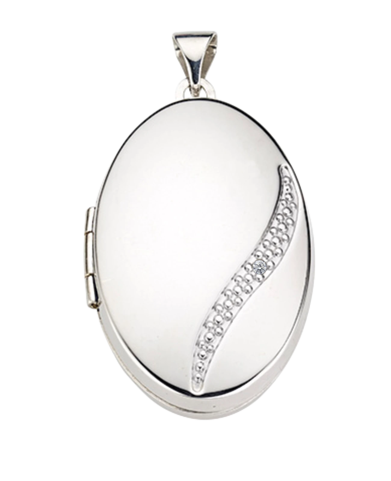 Ovaler Medaillon Anhänger aufklappbar für 2 Bilder