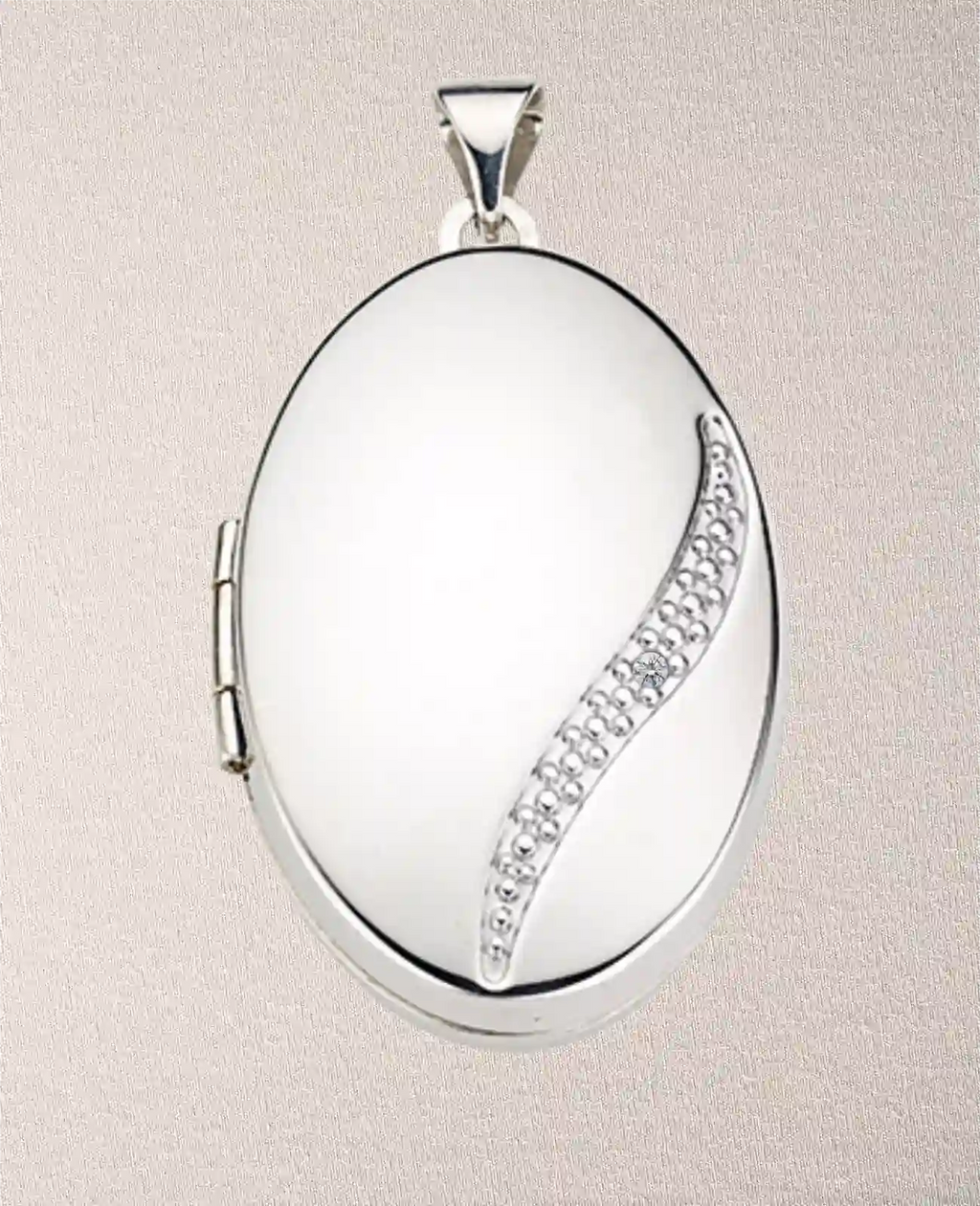 Ovaler Medaillon Anhänger aufklappbar für 2 Bilder