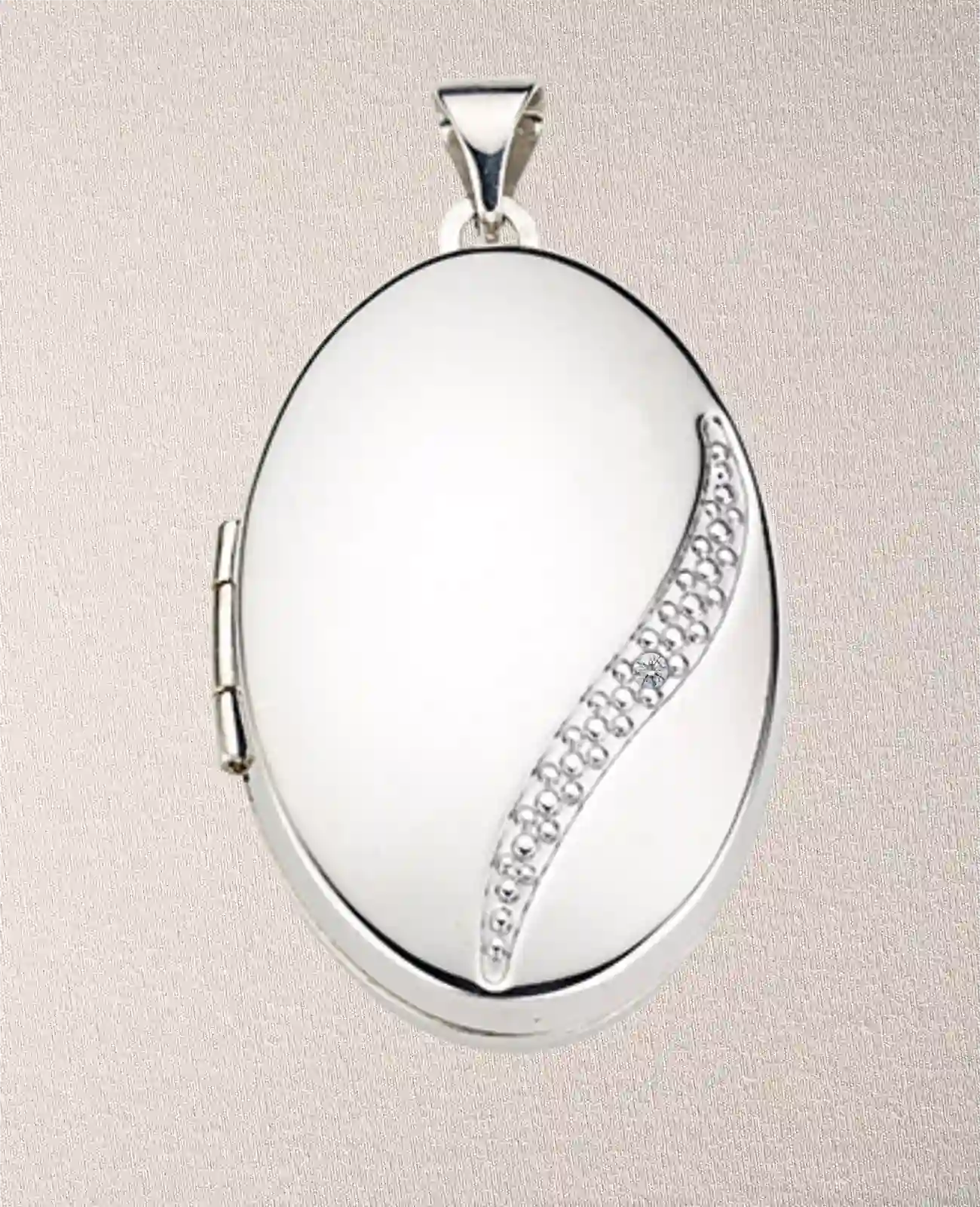 Ovaler Medaillon Anhänger aufklappbar für 2 Bilder