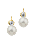 ohrringe oben zirkonia in zargenfassung darunter große perle