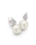 Ohrstecker oben silber weißgold Tropfenform unten süßwasserzuchtperle