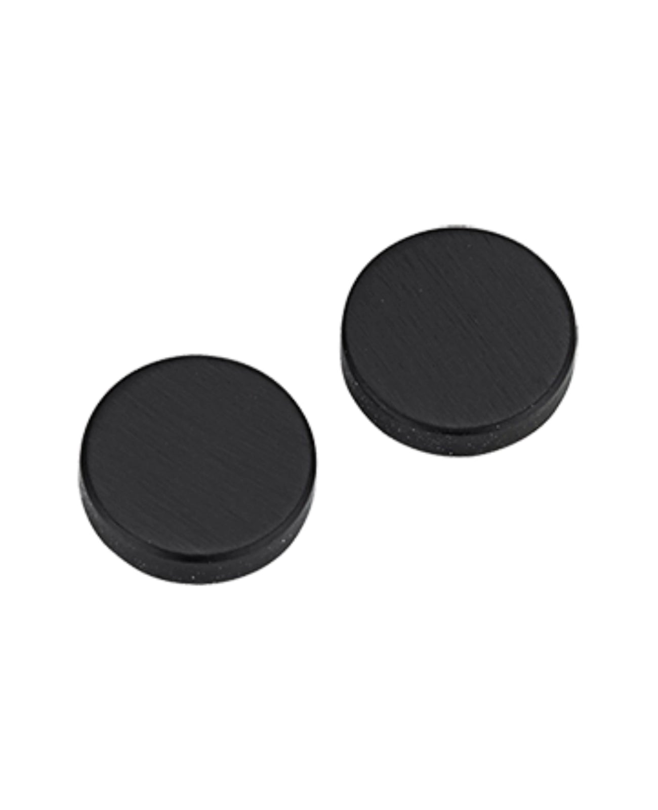 runde flache schwarze ohrstecker