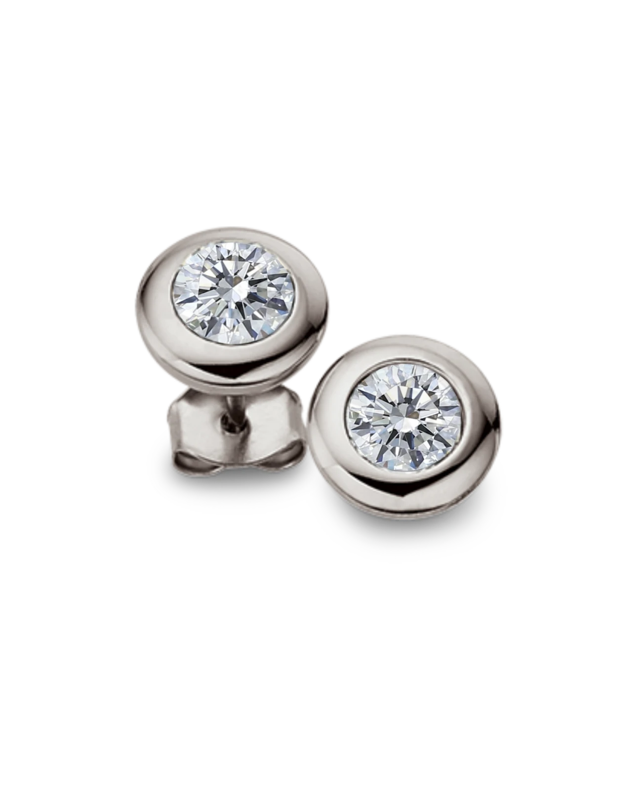 titan ohrstecker großer zirkonia in zargenfassung