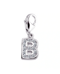 buchstabenanhaenger b charm mit zirkonia steinen und karabiner oese