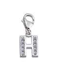 buchstabenanhaenger h charm mit zirkonia steinen und karabiner oese