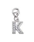 buchstabenanhaenger k charm mit zirkonia steinen und karabiner oese