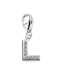buchstabenanhaenger l charm mit zirkonia steinen und karabiner oese