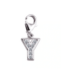 buchstabenanhaenger y charm mit zirkonia steinen und karabiner oese