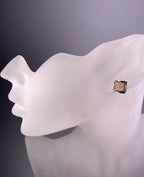 Viereckige titan ohrstecker mit 9 zirkonia steinen