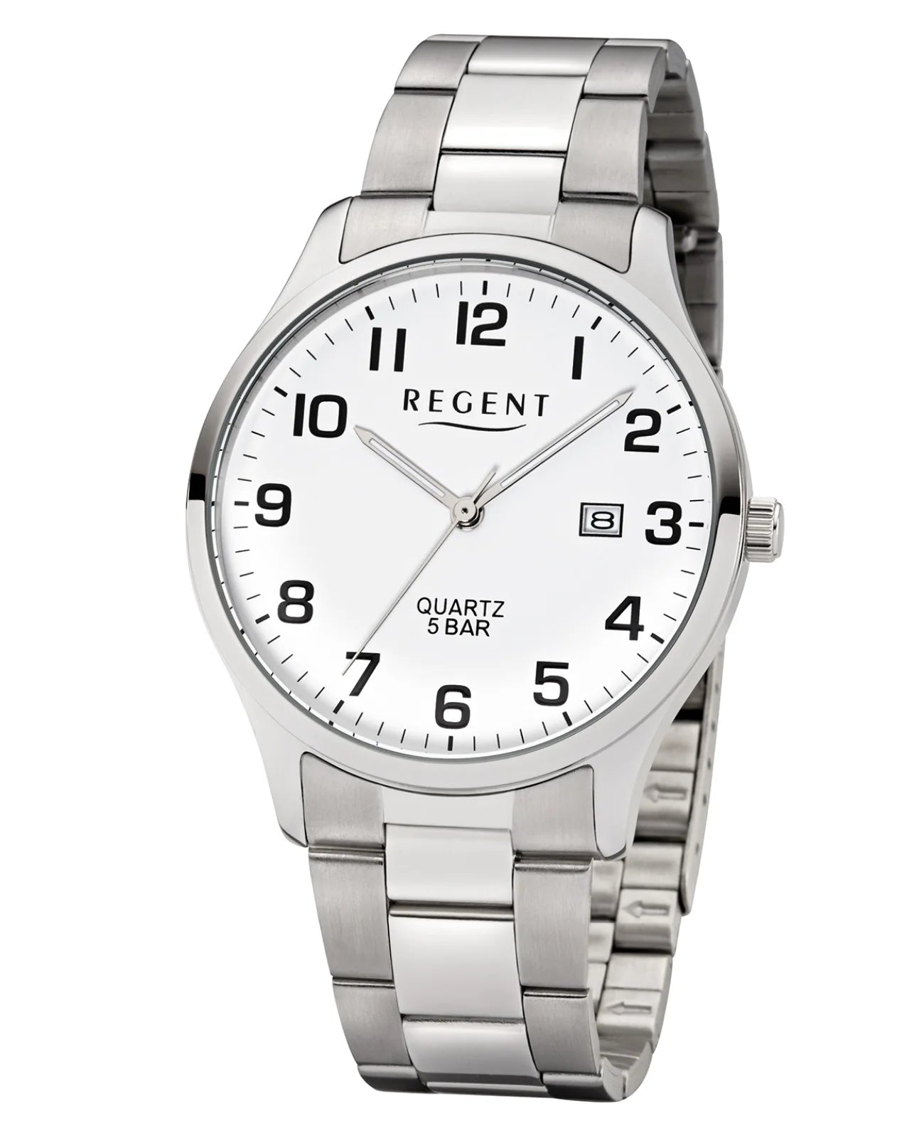 rundes gehäuse weisses zifferblatt arabische zahlen und datum