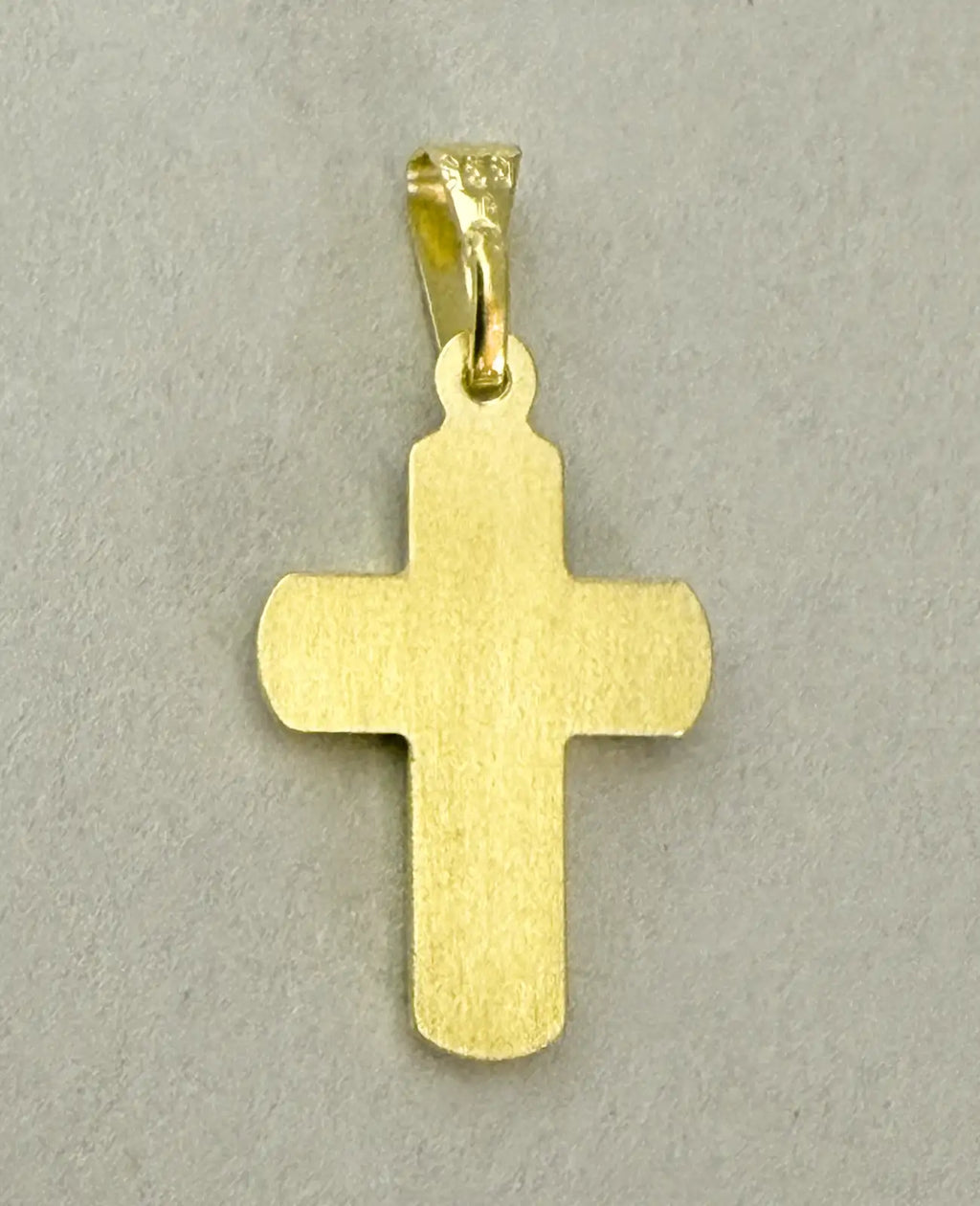 breites kreuz bicolor mit zirkonia stein in der mitte