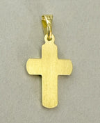 breites kreuz bicolor mit zirkonia stein in der mitte