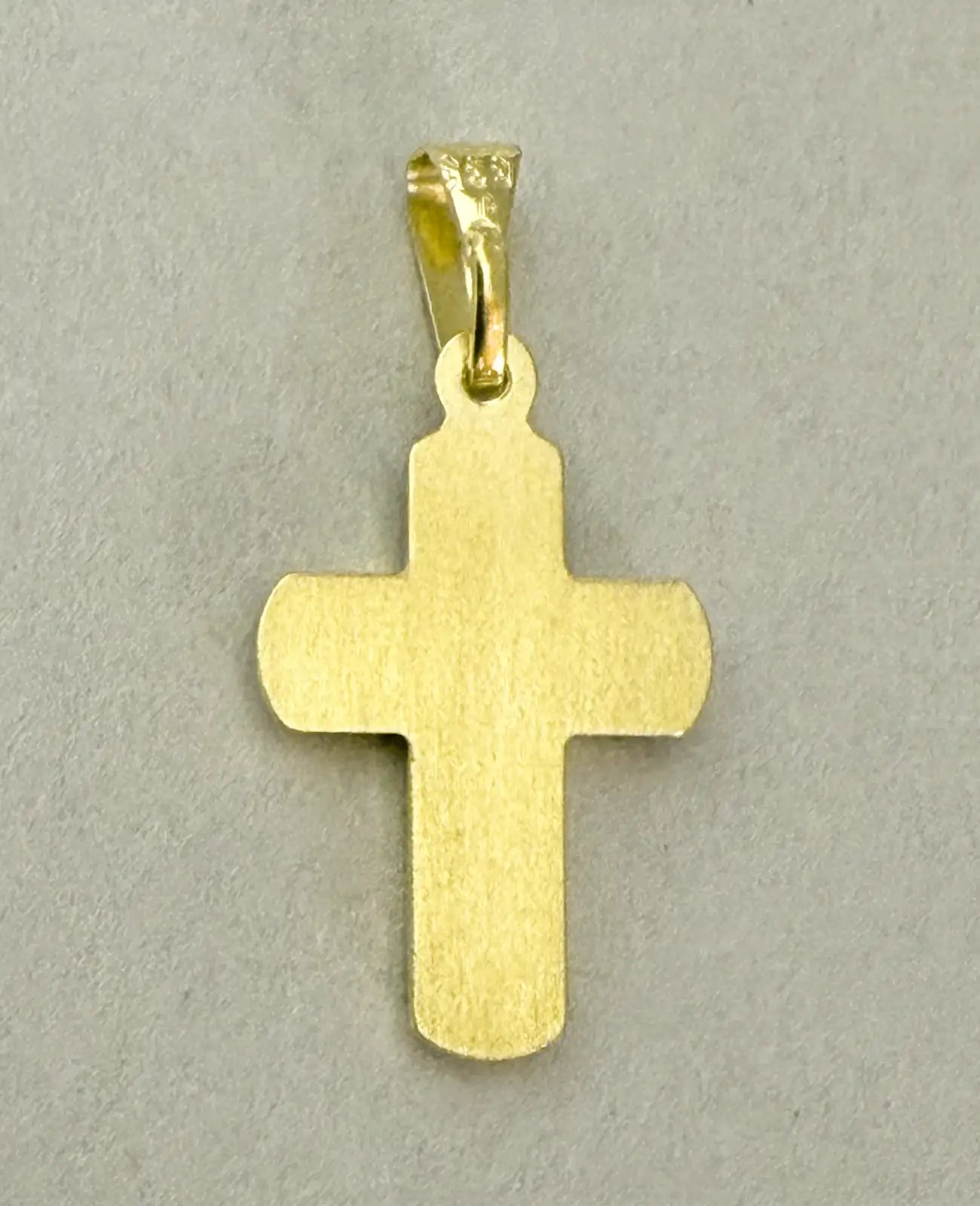 breites kreuz bicolor mit zirkonia stein in der mitte