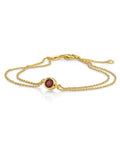 zweireihiges gold armband mit granat in zargenfassung