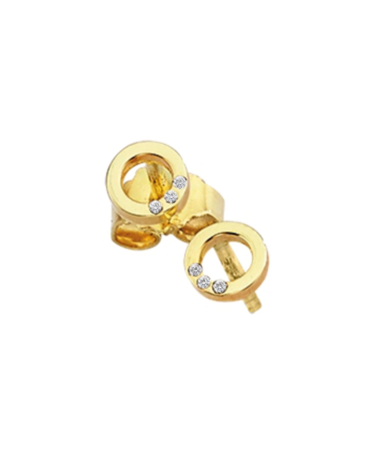 ohrstecker ring mit drei zirkonia steinen