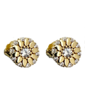 runde ohrstecker gold blumenmotiv mit zirkonia steinen