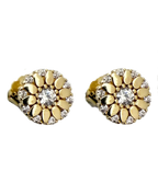 runde ohrstecker gold blumenmotiv mit zirkonia steinen