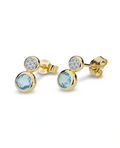 blautopas ohrstecker gold mit zirkonia