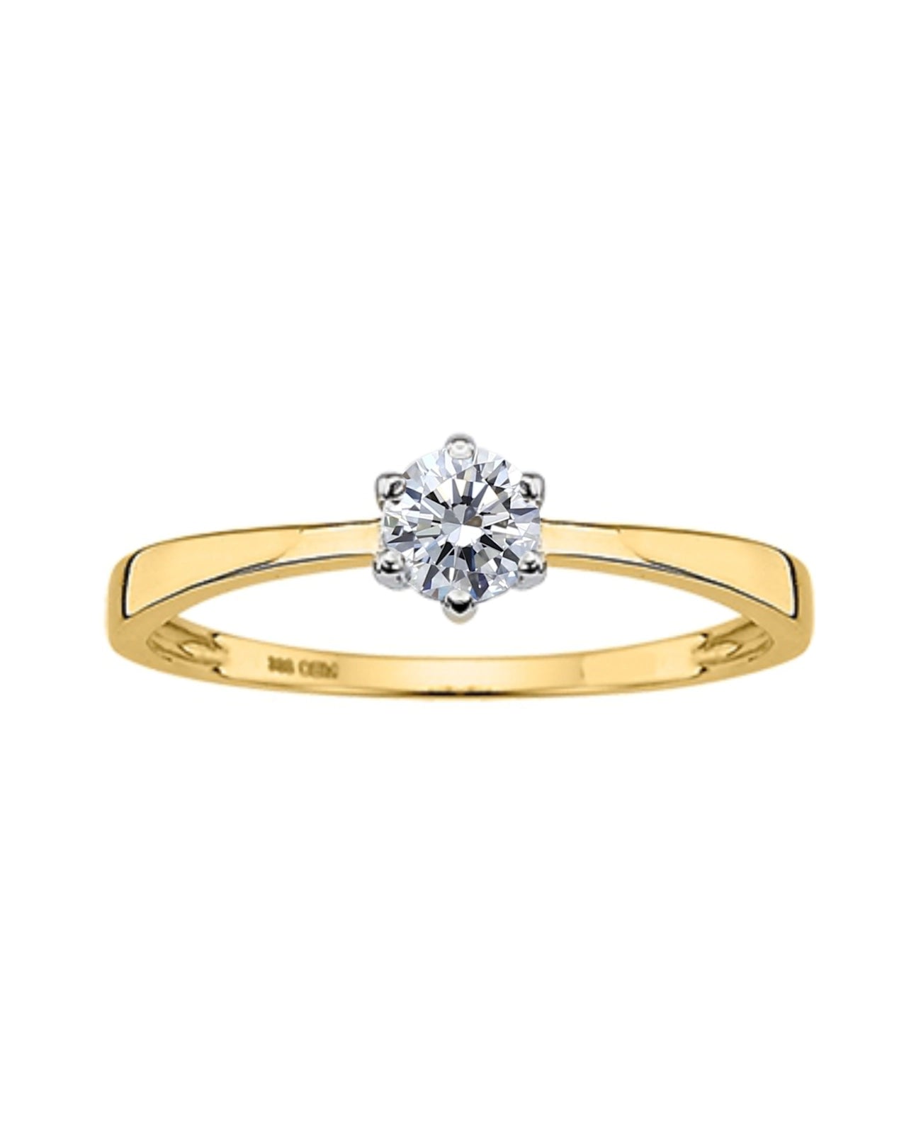 ring mit gleichlaufender ringschiene brillant in krappenfassung