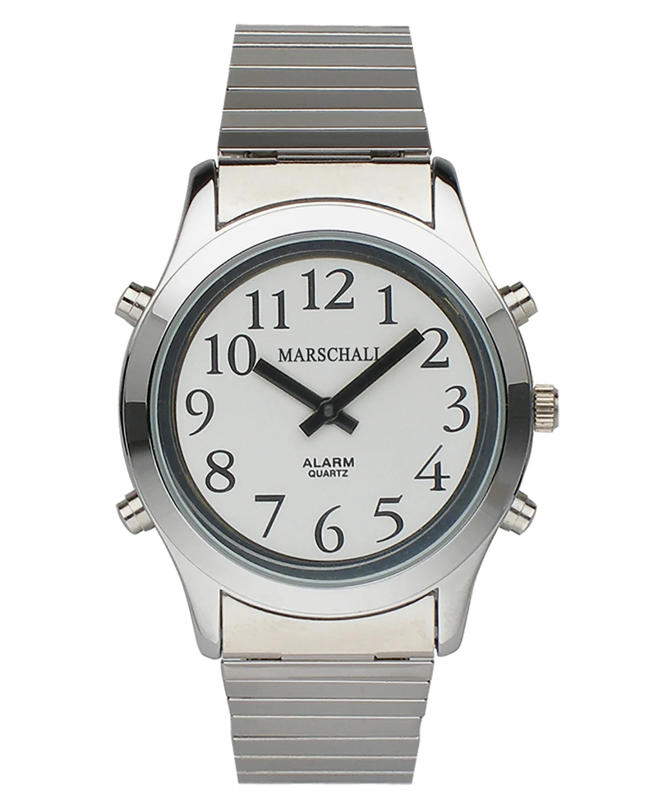 herrenuhr mit zeitansage große analoanzeige marschall