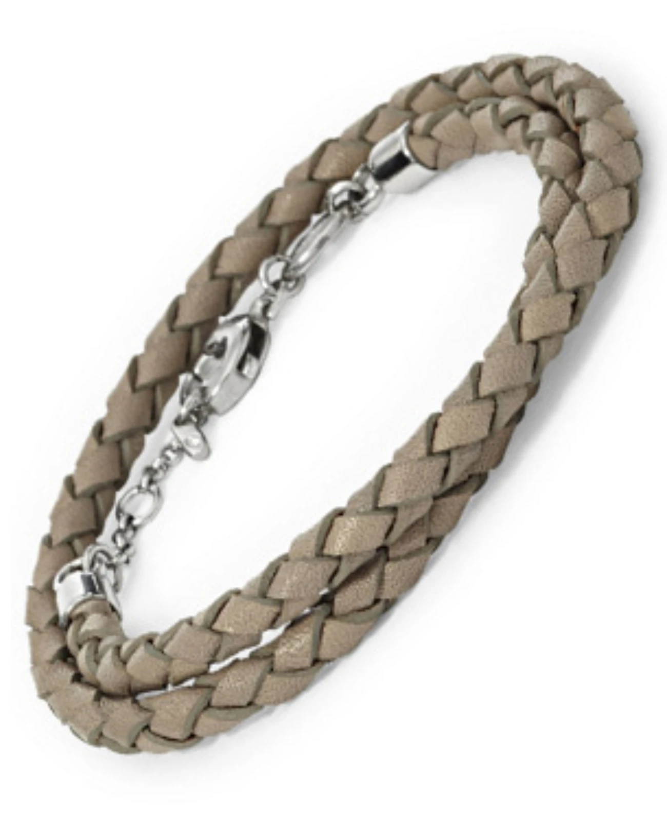geflochtenes lederarmband lang das zweireihig getragen wird