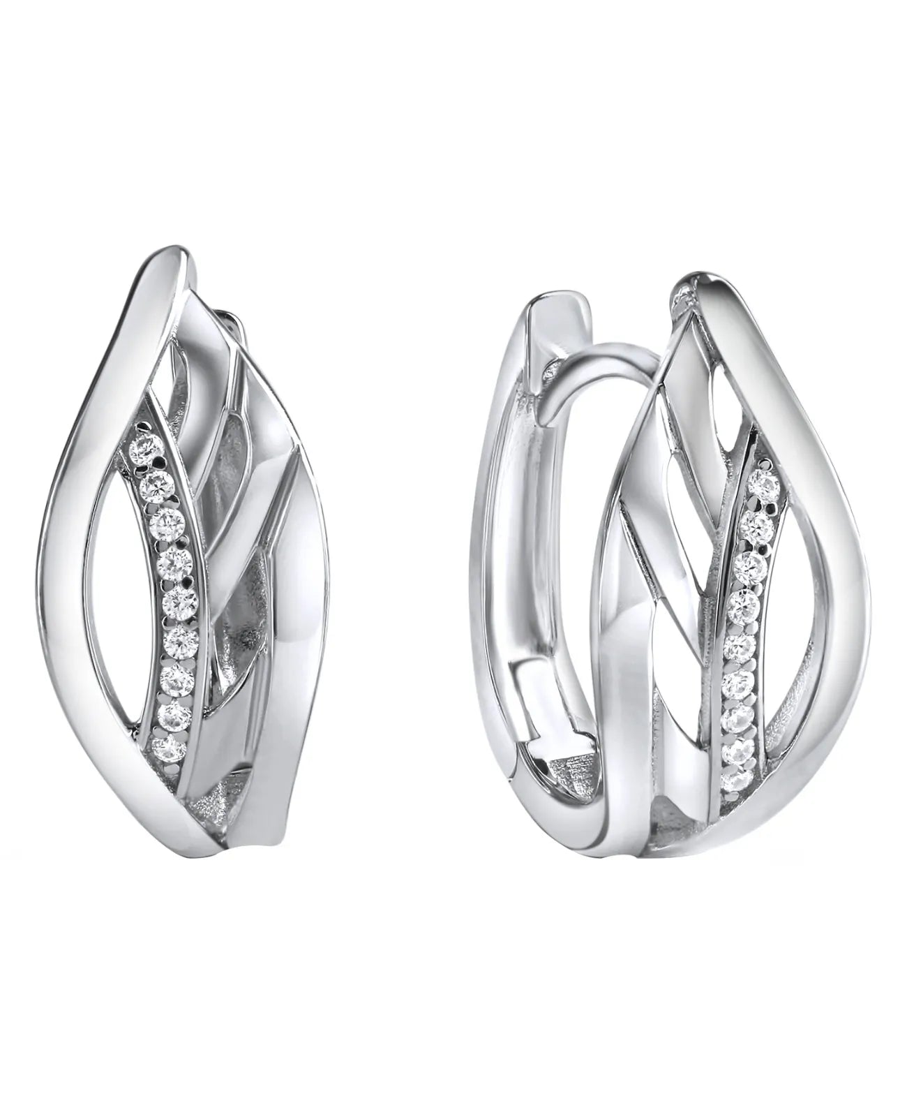 creolen in navettenform mit 9 zirkonia steinen
