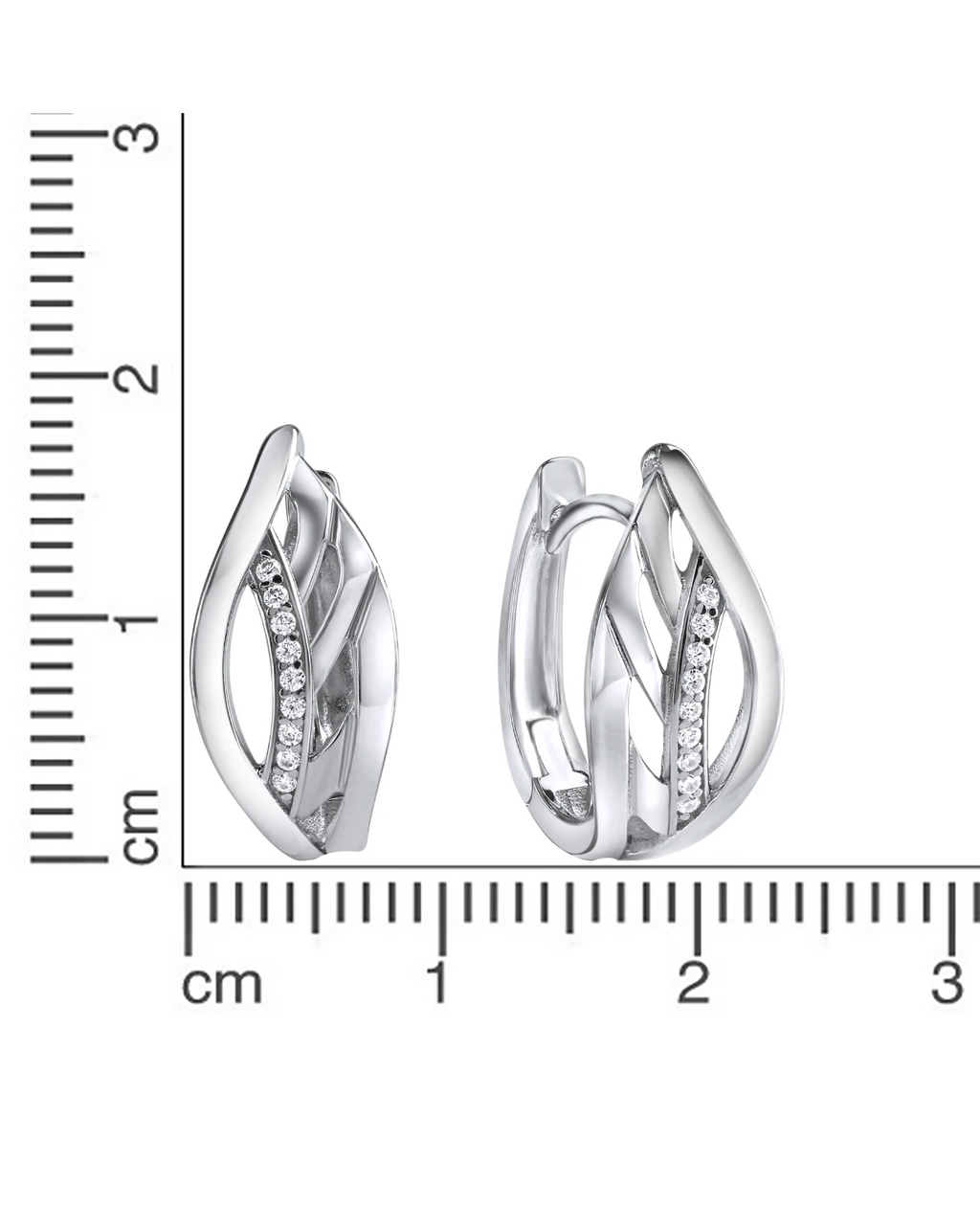 creolen in navettenform mit 9 zirkonia steinen