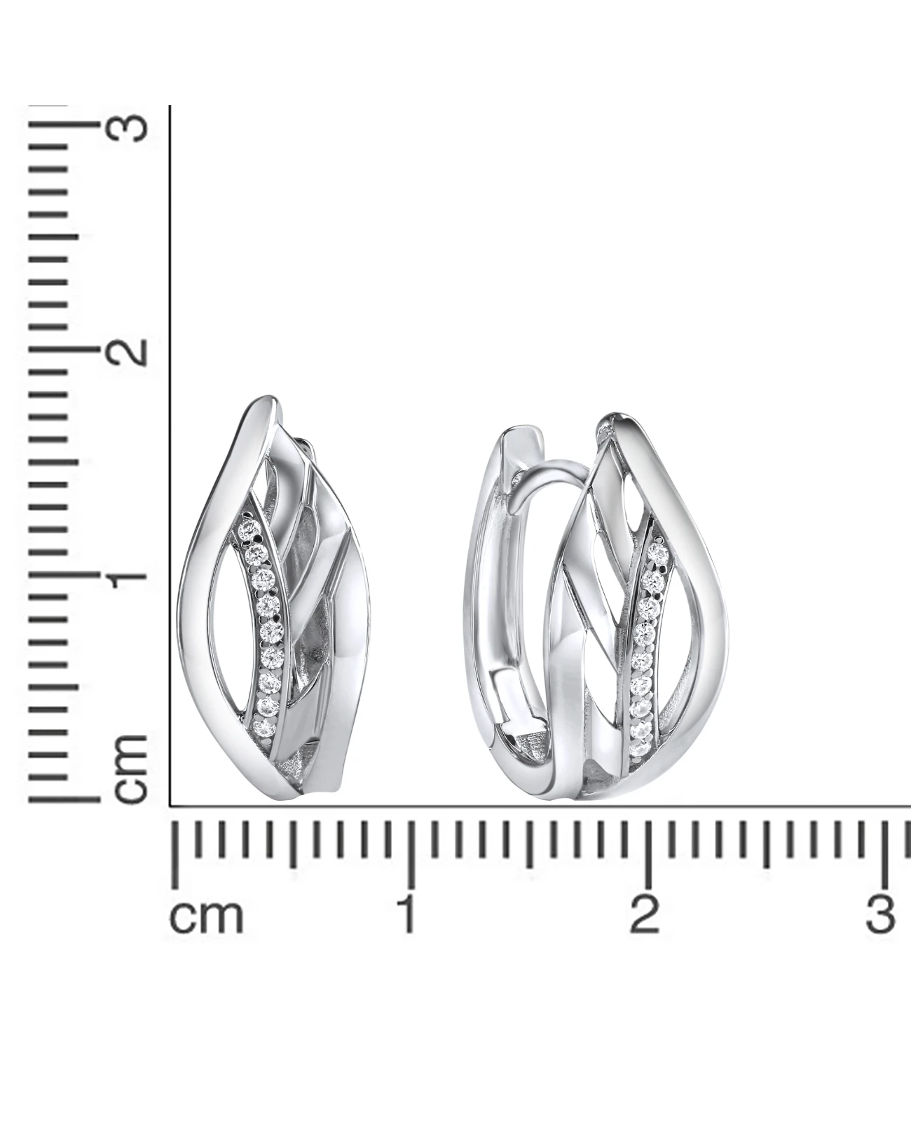 creolen in navettenform mit 9 zirkonia steinen