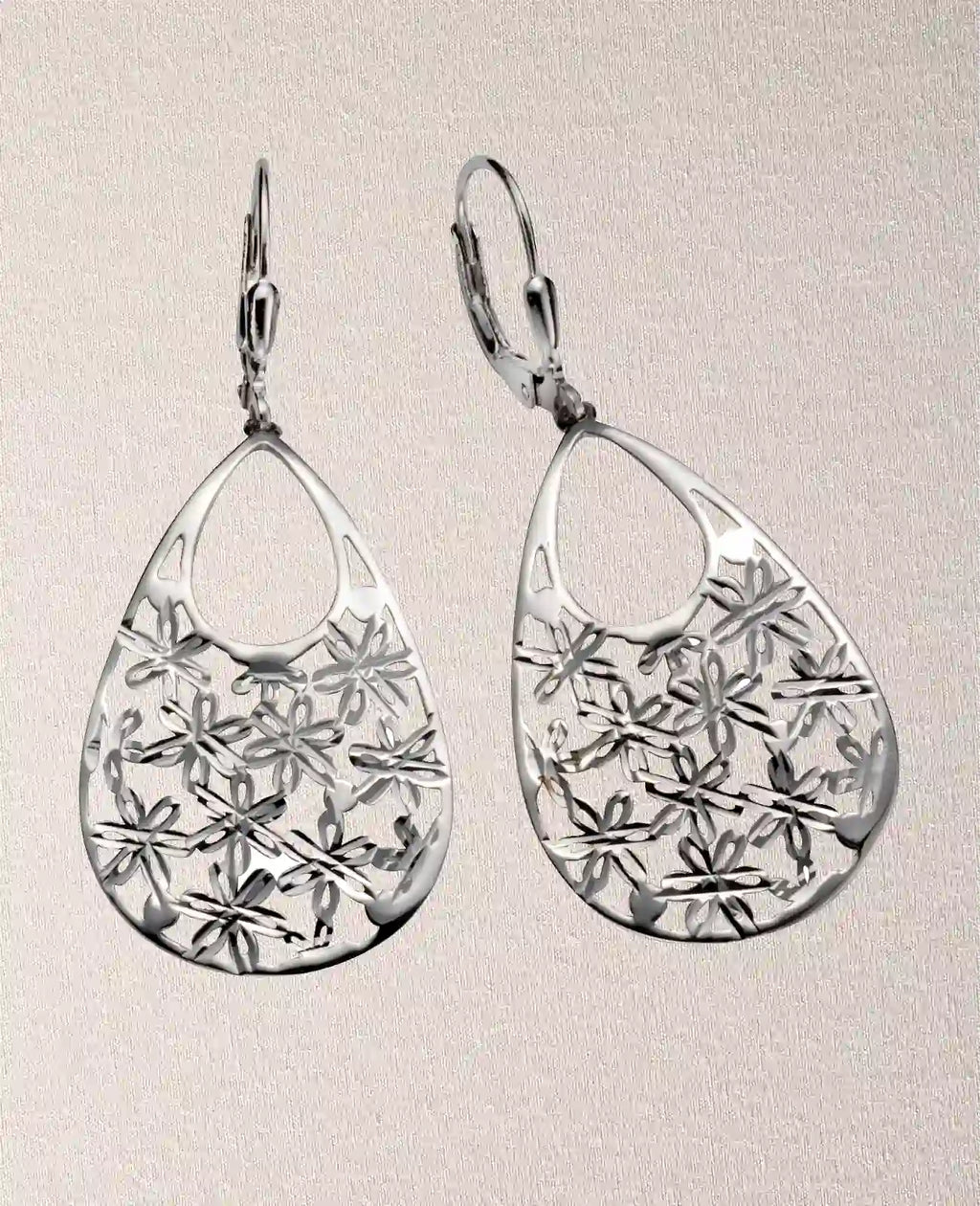 Brisur oberteil mit großrn tropfenförmigen beweglichen unterteil mit blumenmustern