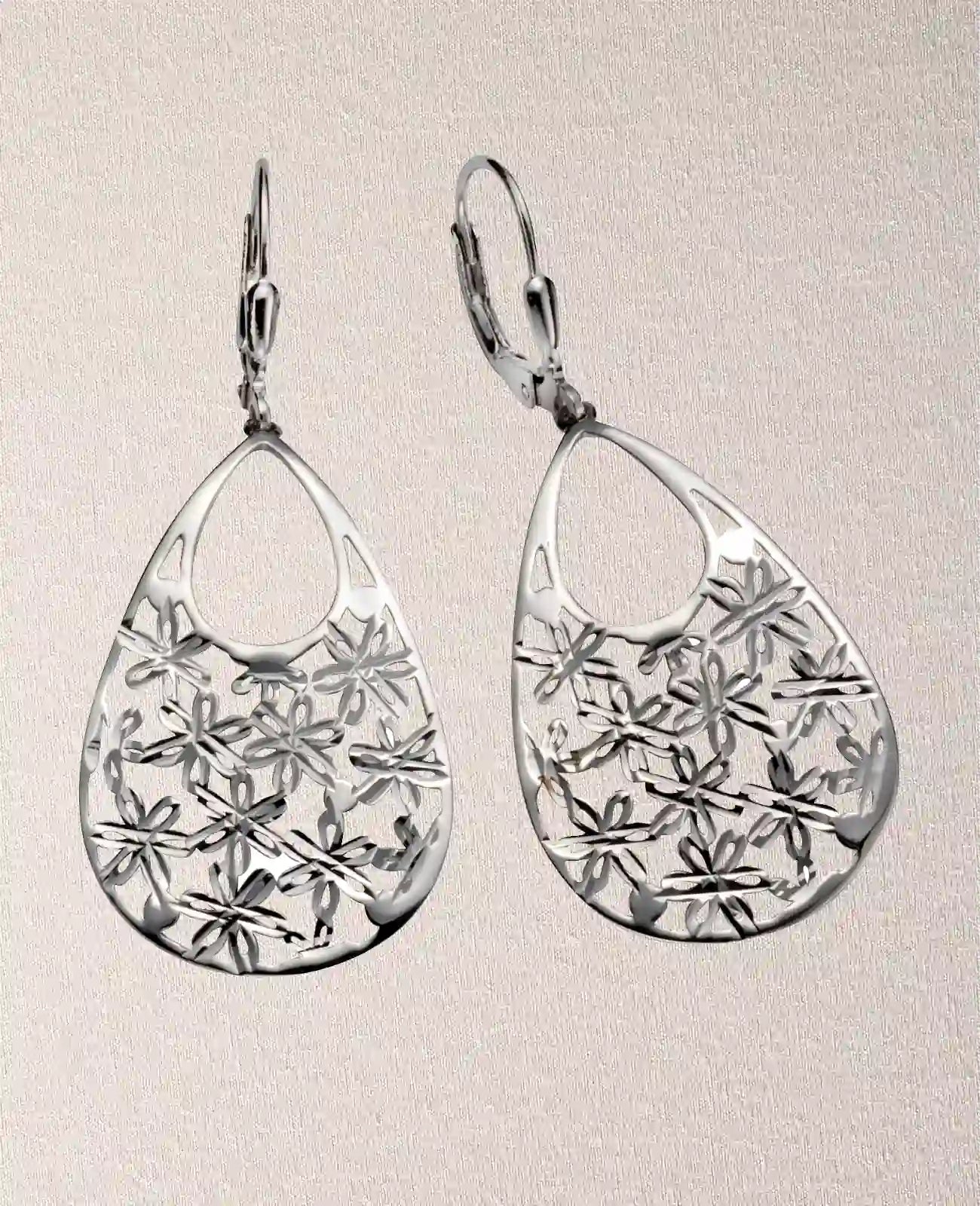 Brisur oberteil mit großrn tropfenförmigen beweglichen unterteil mit blumenmustern