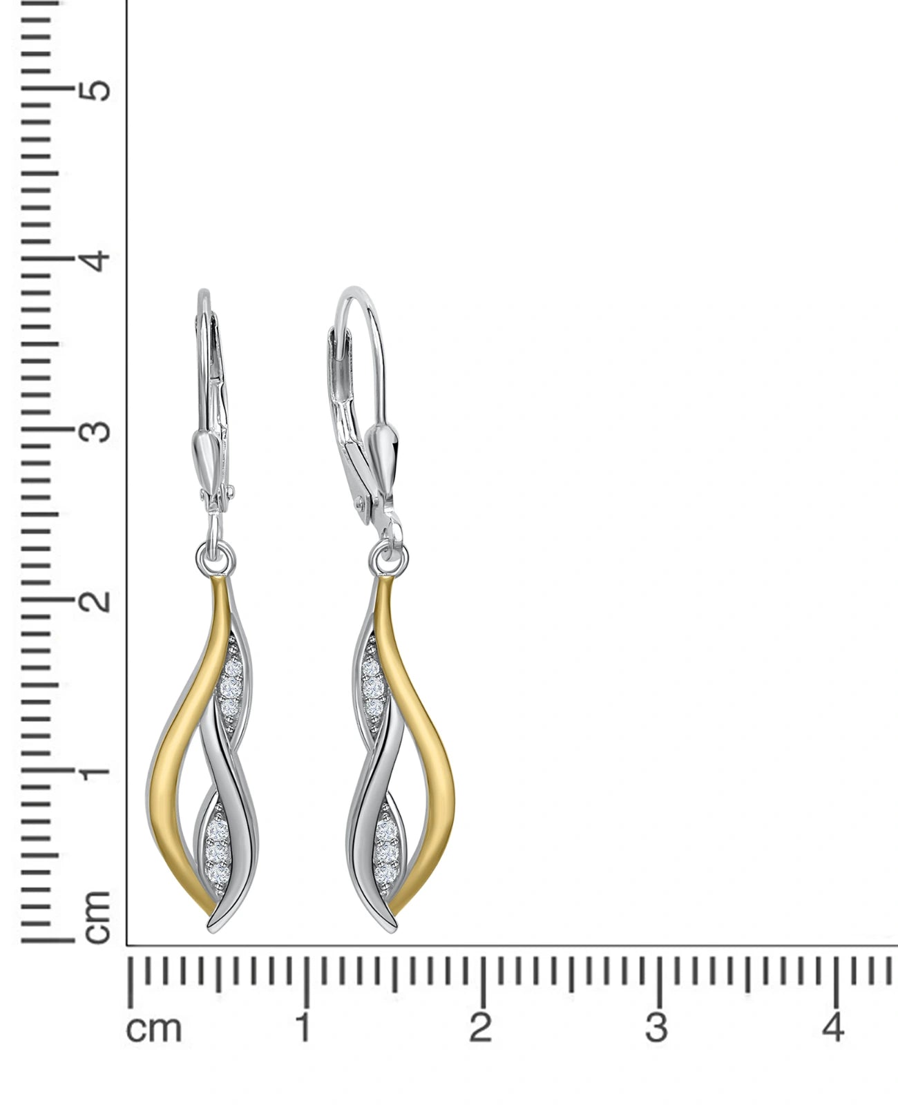 elegante ohrhaenger veredelt mit je 6 weissen zirkonia steinen