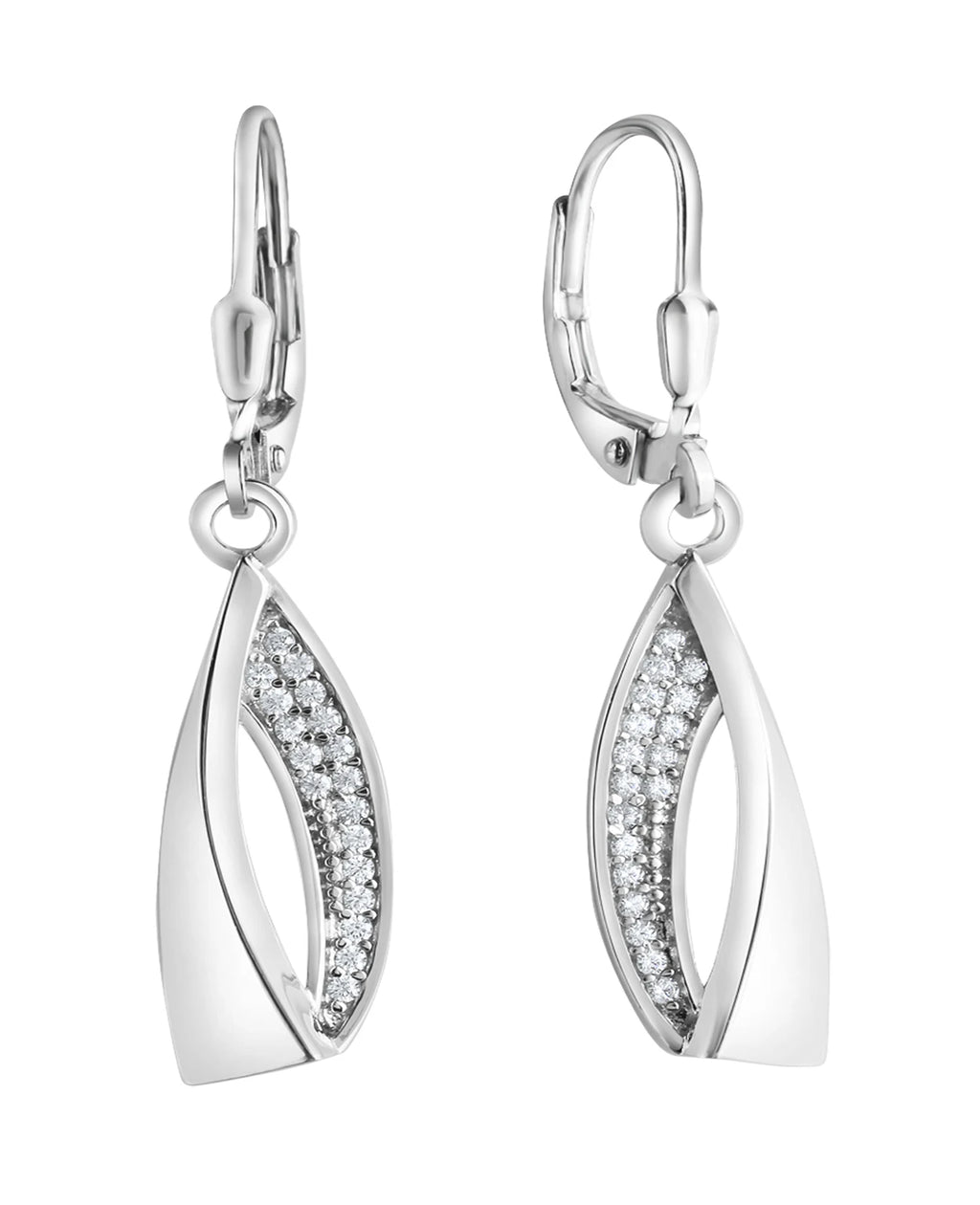 elegante ohrhaenger mit funkelnden zirkonia