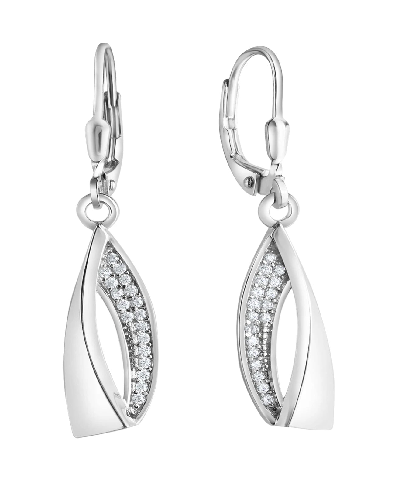 elegante ohrhaenger mit funkelnden zirkonia